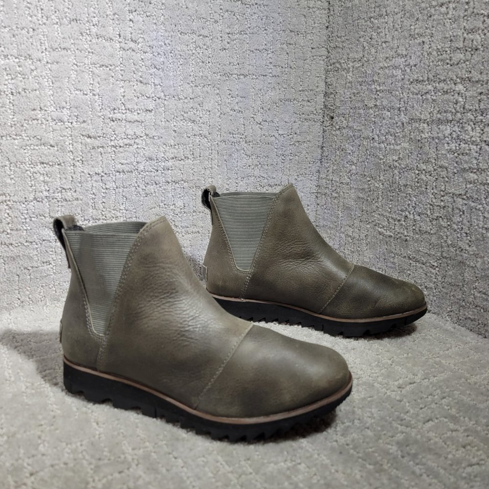 Sorel Harlow Women's Size US 5.5 Gray Leather Chelsea Pull On Ankle Boots NEW - Picture 6 of 9